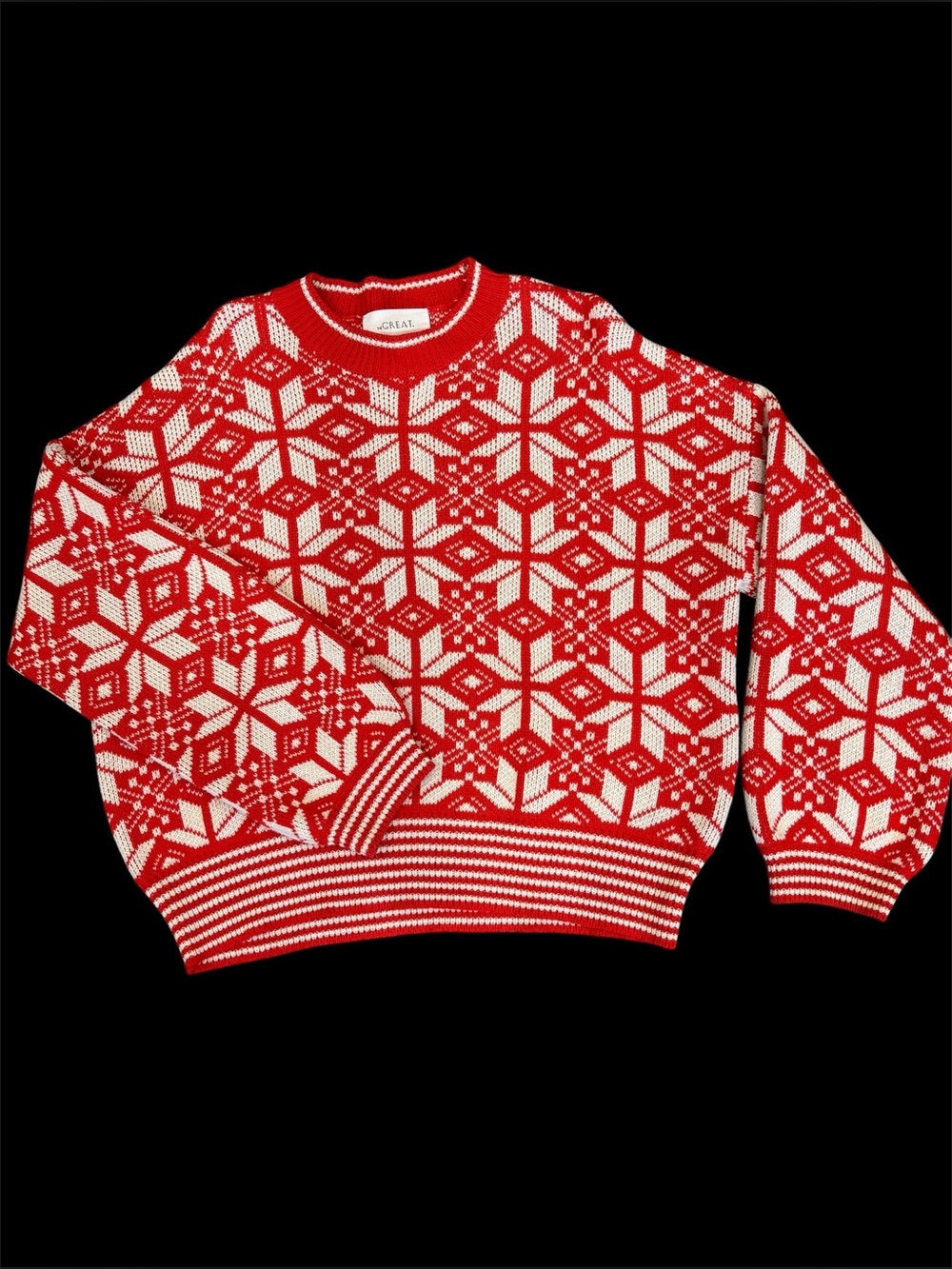 THE GREAT. snowflake pullover sweater in alpine spice Size 2: US M (8–10) - Picture 2 of 12